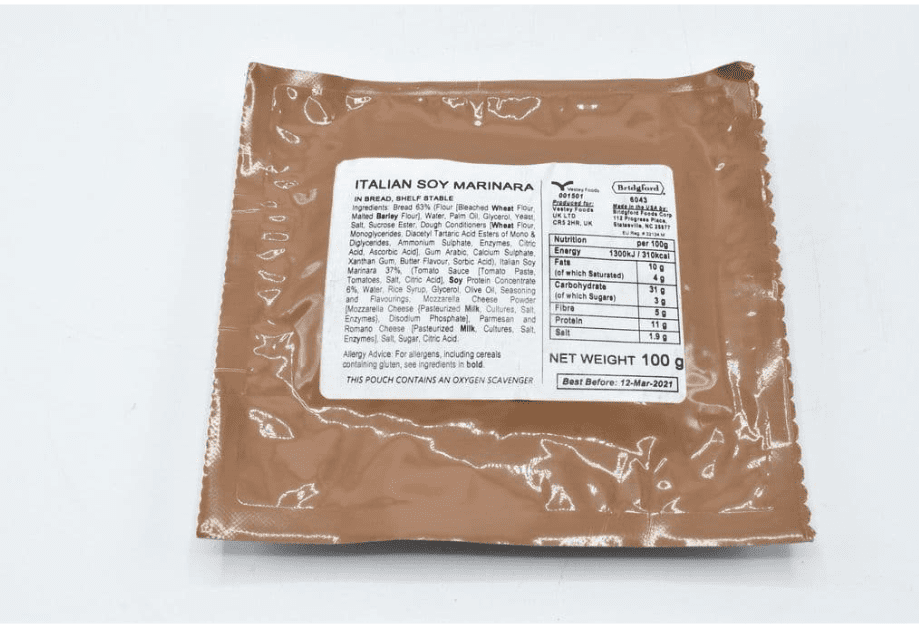 British Army Ration Pack Meal Pouch - Italian Soy Marinara