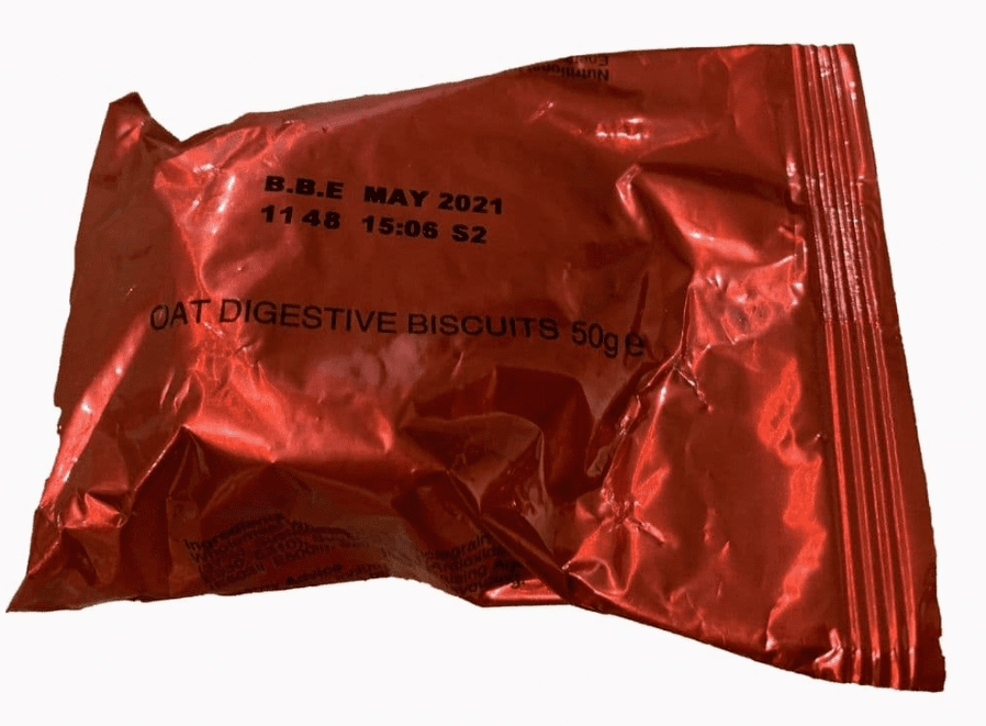 British Army Ration Pack Meal Pouch - Oat Digestive Biscuits