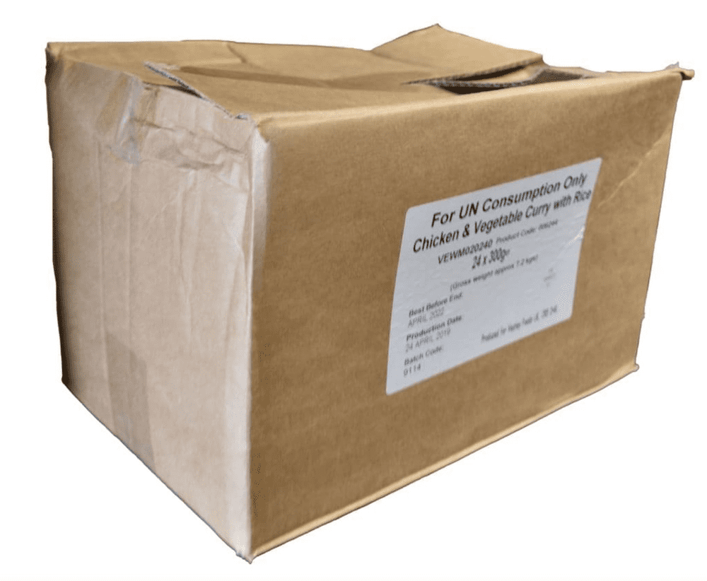 BULK BUY - British Army Ration Pack Meal Pouch - Chicken & Vegetable Curry With Rice x 24
