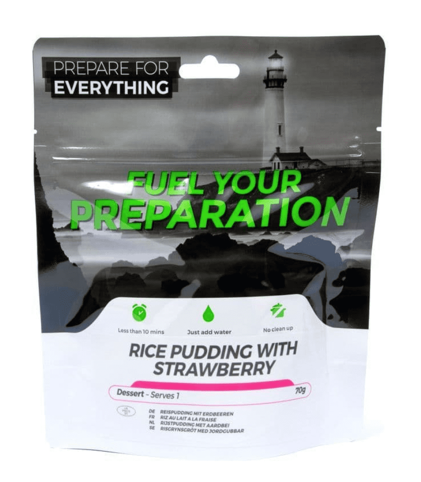 Fuel Your Preparation Freeze Dried Food Ration Meal Pouch - Rice Pudding With Strawberry Pouch