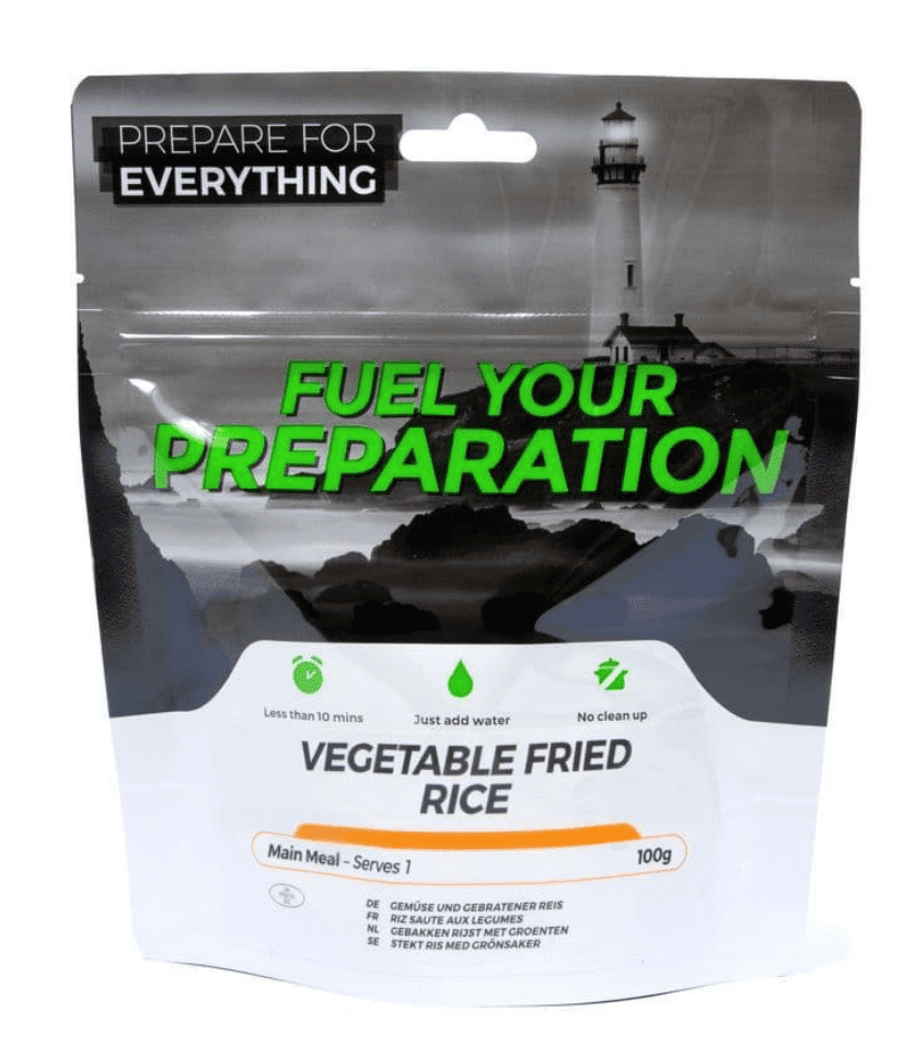 Fuel Your Preparation Freeze Dried Food Ration Meal Pouch - Vegetable Fried Rice