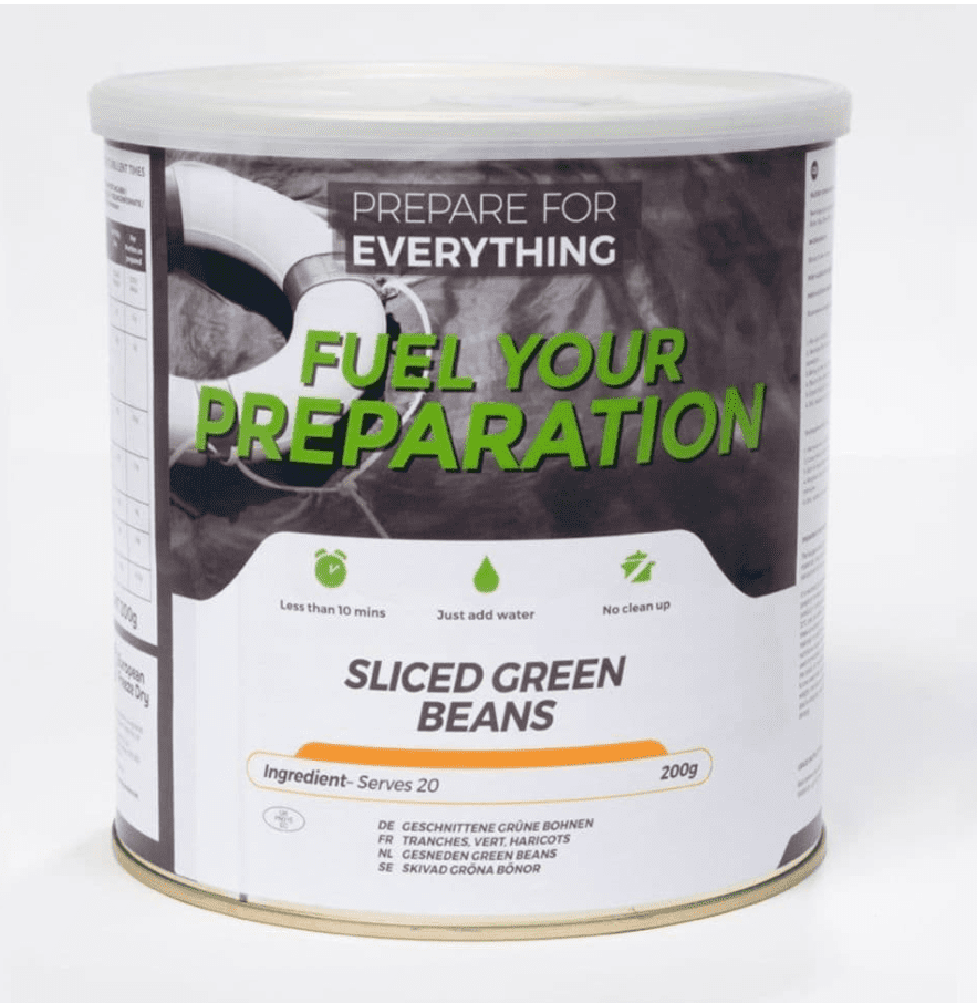 Fuel Your Preparation Freeze Dried Food Ration Meal Tin - Sliced Green Beans
