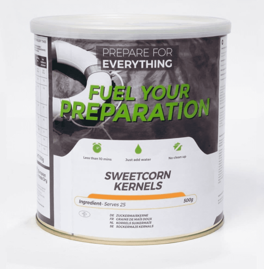 Fuel Your Preparation Freeze Dried Food Ration Meal Tin - Sweetcorn