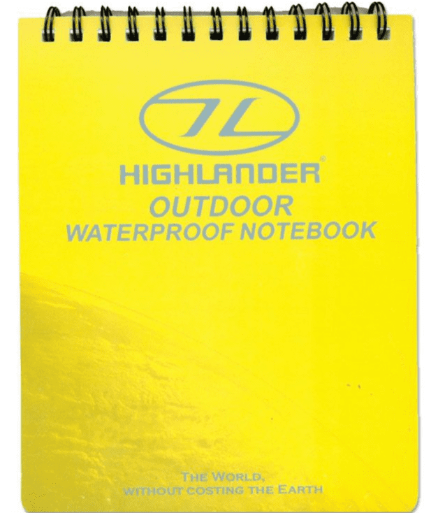 Highlander Yellow Waterproof Notepad