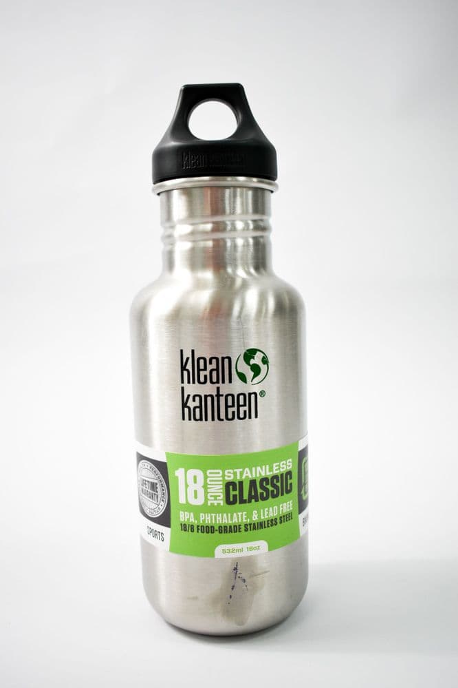 Klean Kanteen Classic Bottle With Loop Cap 532ml - Brushed Stainless - Seconds