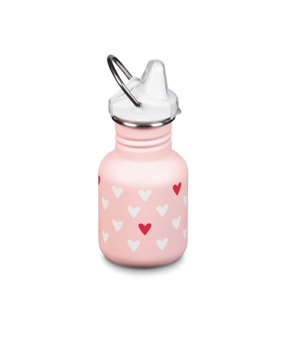 Klean Kanteen Kid Classic Bottle W/ Sippy Cap 355ml - Millennial Hearts Pink