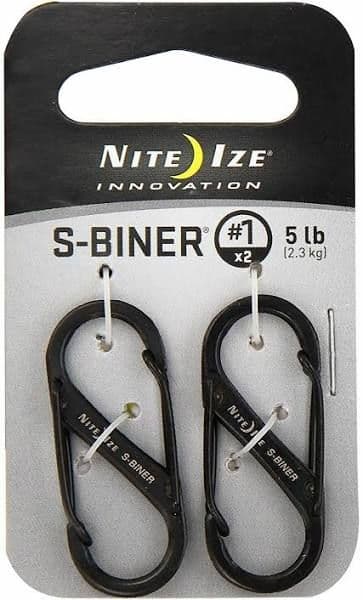 Nite Ize Black Stainless Steel S-Biner Carabiner Pack of 2 - Size 1