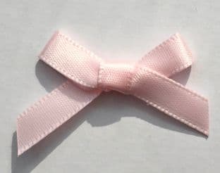 10 Satin Bows 7mm Pale Pink