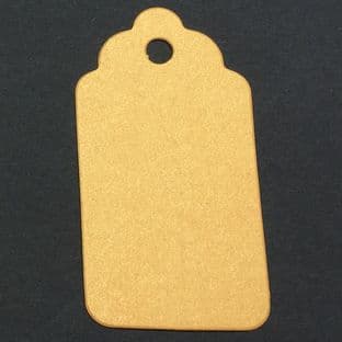 10 Scalloped Tags Pearlescent Deep  Gold  Card 6.25 x 3.25cm
