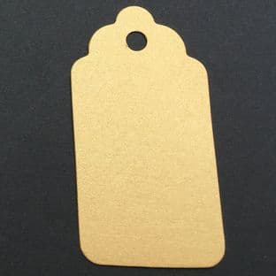 10 Scalloped Tags Pearlescent Light Gold  Card 6.25 x 3.25cm