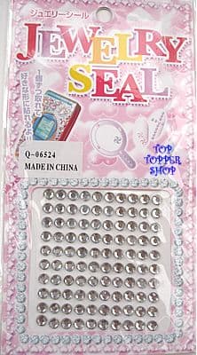 100 SELF ADHESIVE CLEAR ROUND JEWELS 4mm
