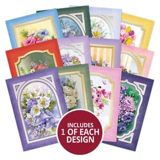 12 Floral Wishes Hunkydory Die Cut Foiled Card Toppers