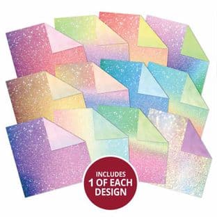 12 Sheets Duo Design 8x8 Paper - Glittertastic & Pastel Ombré Hunkydory