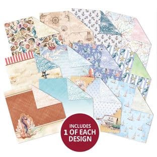 12 Sheets Duo Design 8x8 Paper - Sea Breeze & Rippling Waves Hunkydory