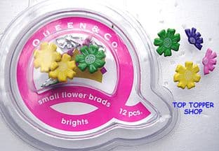 12 SMALL FLOWER BRADS BRIGHTS QUEEN & CO