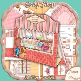 3D CAKE SHOP Pop Up Window Card Kit  digital download 440