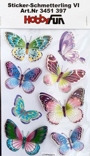 3d Foiled Butterfly Stickers  Hobbyfun 3451397