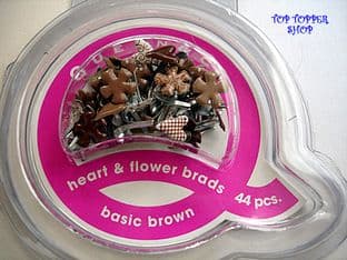 44 HEART & FLOWER BRADS BASIC BROWN QUEEN & CO