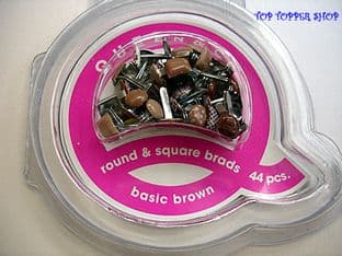 44 ROUND & SQUARE BRADS BASIC BROWN QUEEN & CO