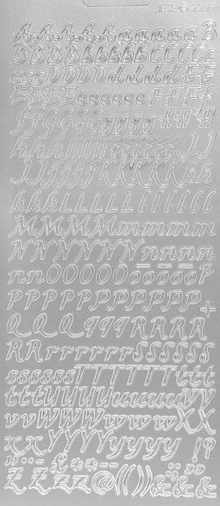 Alphabet Upper & Lower Case  Silver Peel Off Stickers JeJe 2217