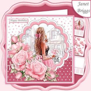 AN EVENING OUT  7.5 Decoupage Card Kit digital download