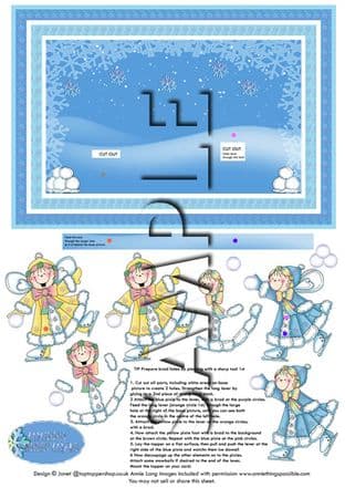 ANIMATED MOVEABLE DECOUPAGE SNOW PIXIES SHEET