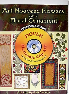 ART NOUVEAU FLOWERS DESIGNS CLIPART DOVER CD & BOOK
