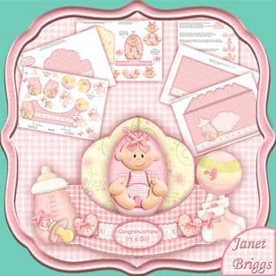 BABY GIRL Bow Front Push & Pull Kit digital download 455pp