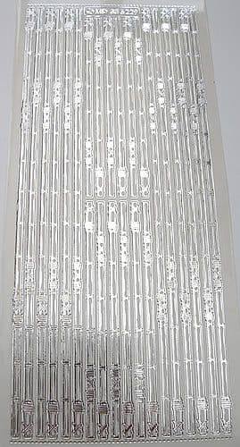 BAMBOO BORDERS SILVER ON TRANSPARENT DOODEY DOUBLE EMBOSSED PEEL OFFS 6229