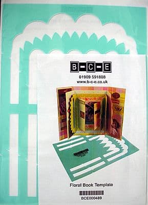 BOOK (FLORAL) B-C-E Card Making Template