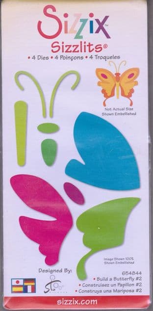 BUILD A BUTTERFLY #2 SET SIZZIX SIZZLITS CUTTING DIES 654844
