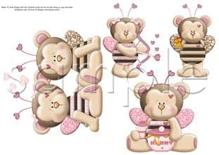 Bumbly Bears 'Bee Mine' Clipart Printed Sheet