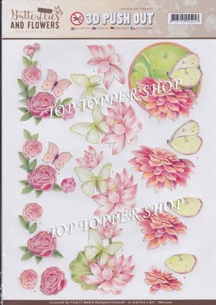 Butterflies & Flowers Die Cut Decoupage Sheet Jeanine's Art Push Out SB10220