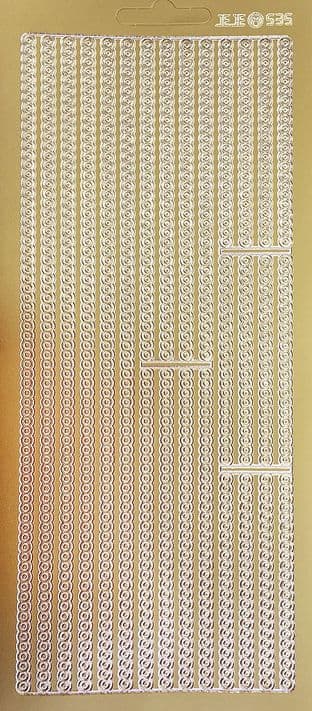 Chain Borders 3 Lengths Gold Peel Off Stickers  JeJe 535