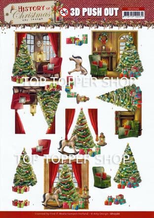 Christmas At Home  Die Cut Decoupage Sheet Amy Design Push Out SB10566