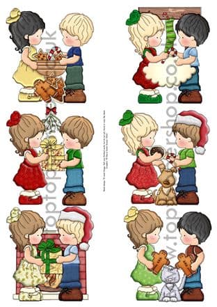 Christmas Cutie Pals Exclusive Clipart Printed Sheet