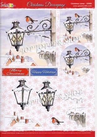 Christmas Decoupage Sheet Christmas Lamp Splash Crafts XD006