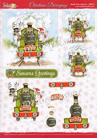 Christmas Decoupage Sheet North Pole Express Splash Crafts XD015