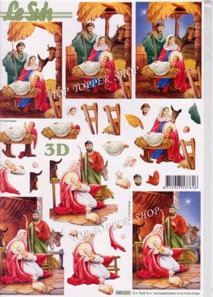 Christmas Nativity A4 Die Cut Decoupage Sheet Le Suh 680.025