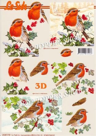 Christmas Robin Le Suh Decoupage Sheet  Requires Cutting 4169172