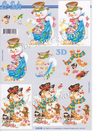 Christmas Snowman Decoupage Sheet Le Suh 4169.88