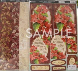 CHRISTMAS TAPESTRY POINSETTIA RUBY Kanban Twin Pack