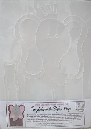 COLOUR MY WORLD Card Making Template WITH STYLE MEGA - ELEPHANT