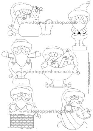 Cyo Santa Claus Digi Stamps Printed Sheet