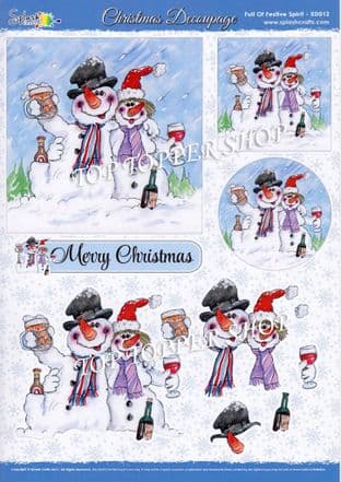 Die Cut Decoupage Sheet Christmas Full of Festive Spirit  Splash Crafts XD012