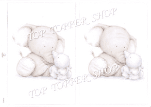 DIE CUT  TOPPERS BABY ELEPHANT 3652 RED HOT BED