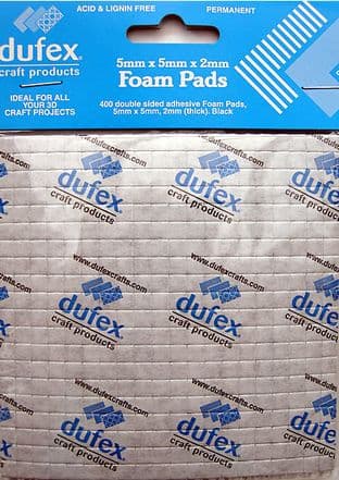 Double Sided Sticky Foam Pads 400 Dufex Black Pads 5mm x 5mm x 2mm