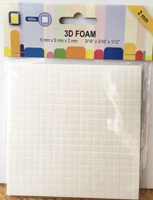 Double Sided Sticky Foam Pads 400 JeJe Pads 5mm x 5mm x 2mm deep
