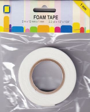Double Sided Sticky Foam Tape 2m Roll 1mm deep JEJE