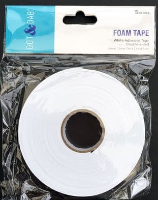 Double Sided Sticky Foam Tape 5m x 2mm thick Dot & Dab